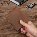 Men's Cowhide Wallet with Crazy Horse Skin Short US Dollar Clip