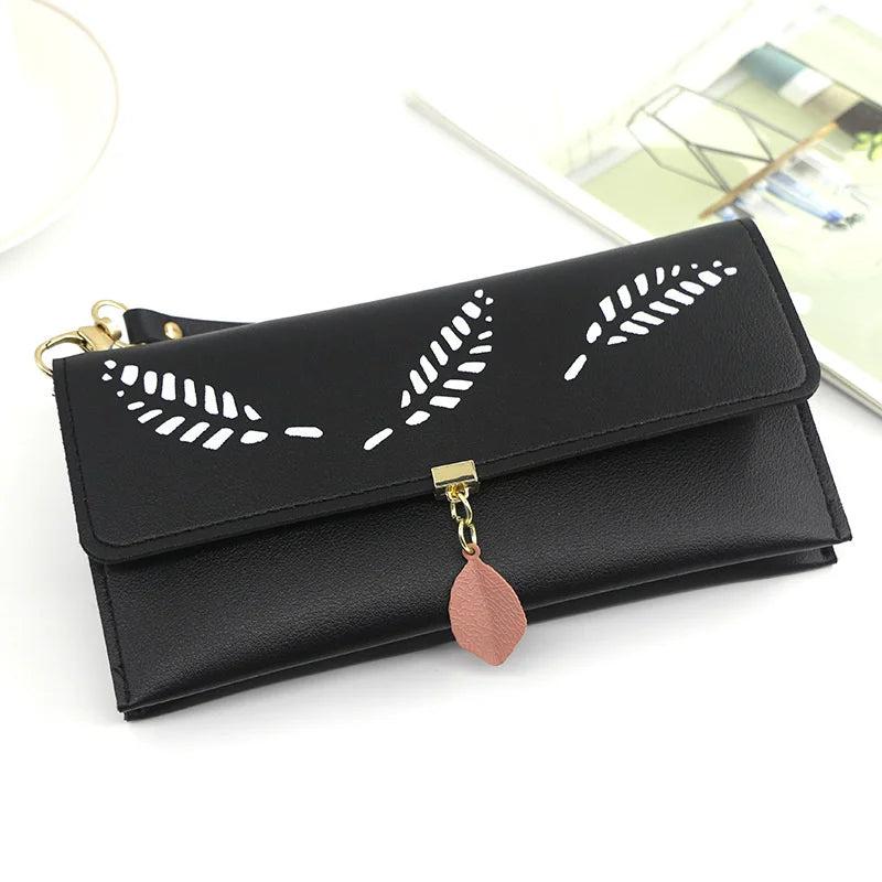 Leaf Handbag Long Purse for Women