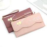 Women's Long Bow Solid Handbag Leisure Wallet Card Bag
