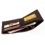Men's Slim Wallet PU Leather Money Clip Card Holder Coin Pocket Brown