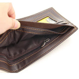 Men's Slim Wallet PU Leather Money Clip Card Holder Coin Pocket Brown