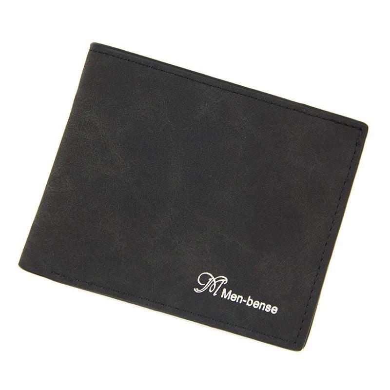 Men's Slim Wallet PU Leather Money Clip Card Holder Coin Pocket Brown