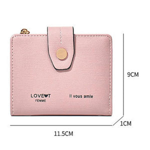Students Small Wallet Pu Multifunctional Coin Clip Plush Pendant Zipper