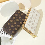 Printed Double Zipper Handbag Wallet for Women