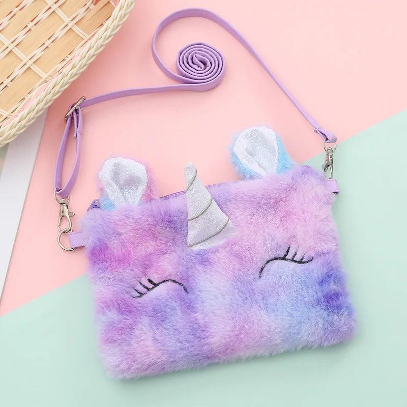 Unicorn Plush Purse Bag Girl Style Plush Crossbody Bag