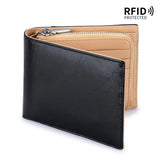 Men's Cow Leather Wallet Retro Two Fold Vertical Wallet