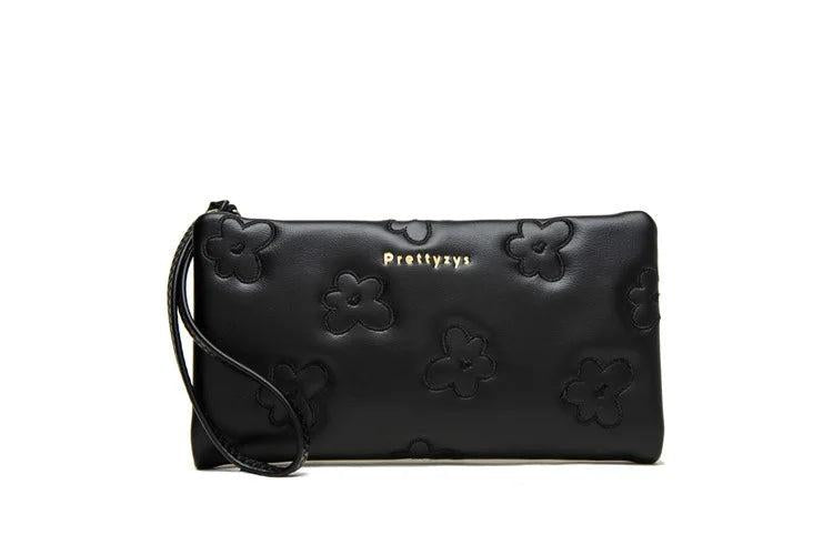Women's Long Zipper PU Wallet Wrist Handbag