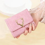 Cartoon Deer Zero Wallet Matte Three-Fold Short Wallet Female Niche