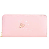 Cartoon Butterfly Wallet Wrist Handbag Double Zipper Large Capacity