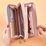 Cartoon Butterfly Wallet Wrist Handbag Double Zipper Large Capacity