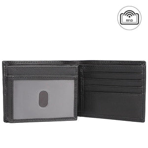 Men's Leather Purse, RFID Anti-Theft, Card Slot, Dollar Wallet