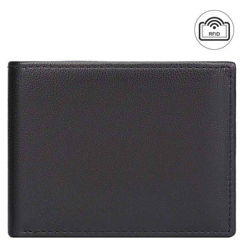 Men's Leather Purse, RFID Anti-Theft, Card Slot, Dollar Wallet