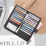 Men's Long Leather Wallet Cowhide Card Holder Handbag