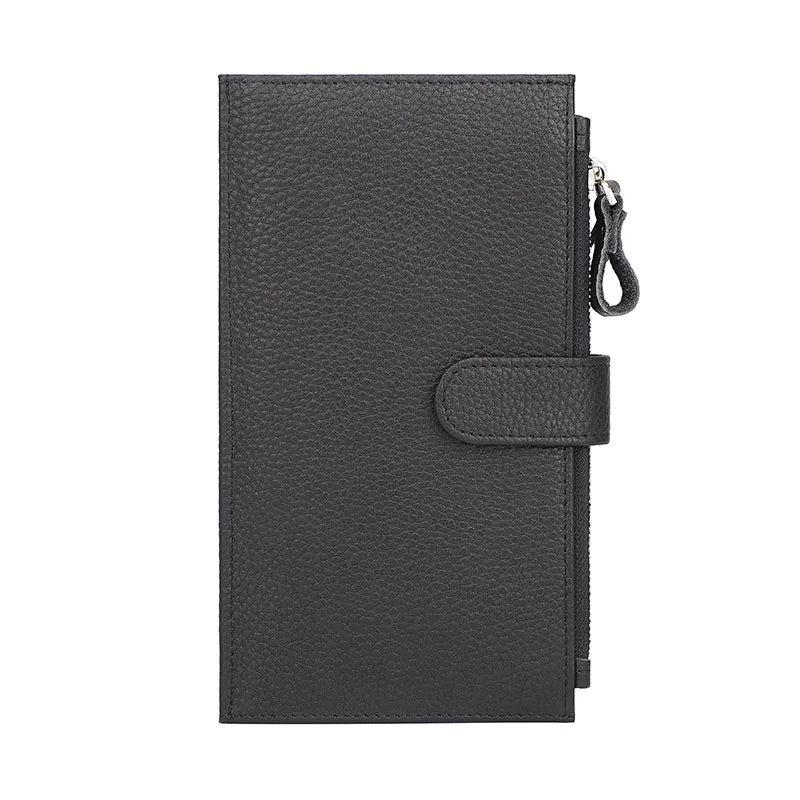 Men's Long Leather Wallet Cowhide Card Holder Handbag