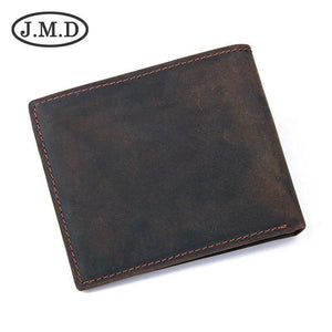 Men's Leather Wallet Crazy Horse Functional Slot Change US Dollar Clip