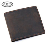 Men's Leather Wallet Crazy Horse Functional Slot Change US Dollar Clip