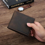 Men's Leather Wallet Crazy Horse Functional Slot Change US Dollar Clip