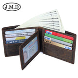 Men's Leather Wallet Crazy Horse Functional Slot Change US Dollar Clip