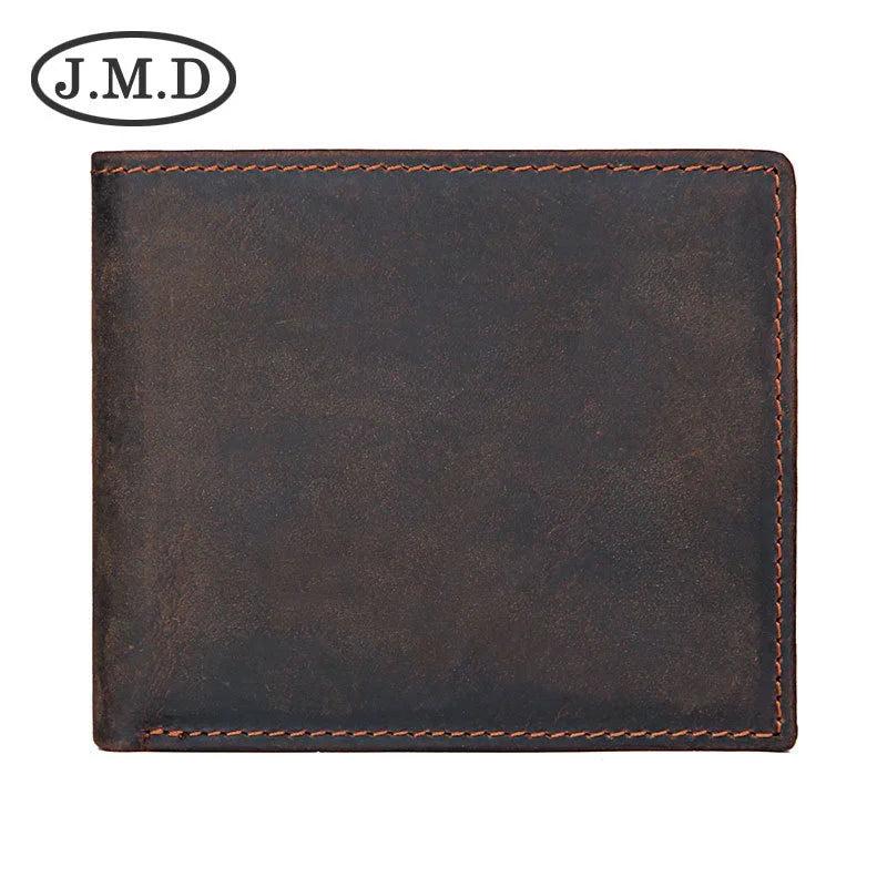 Men's Leather Wallet Crazy Horse Functional Slot Change US Dollar Clip