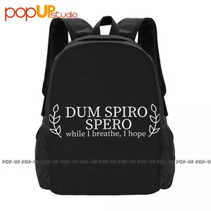 Dum Spiro Spero I Hope Backpack Large Capacity Print Training Eco Friendly