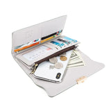 Nieuwe Mode Dames Lange Portemonnee Pu Leer Gestreepte Portemonnee