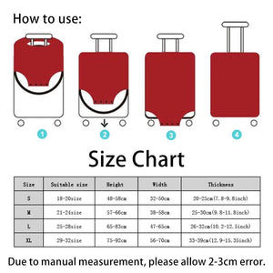 Purple Letter Luggage Cover 18''-32'' Dust-proof Elastic Protective Cove