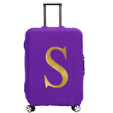 Purple Letter Luggage Cover 18''-32'' Dust-proof Elastic Protective Cove