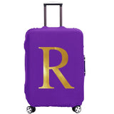 Purple Letter Luggage Cover 18''-32'' Dust-proof Elastic Protective Cove