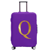 Purple Letter Luggage Cover 18''-32'' Dust-proof Elastic Protective Cove