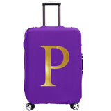 Purple Letter Luggage Cover 18''-32'' Dust-proof Elastic Protective Cove