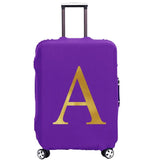 Purple Letter Luggage Cover 18''-32'' Dust-proof Elastic Protective Cove