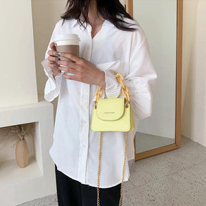 Mini Crossbody Bag for Women, Acrylic Chain Shoulder Bag