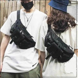 Unisex Chest Bags Canvas Shoulder Bag Crossbody Packs Men Casual Fanny Pack