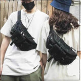 Unisex Chest Bags Canvas Shoulder Bag Crossbody Packs Men Casual Fanny Pack