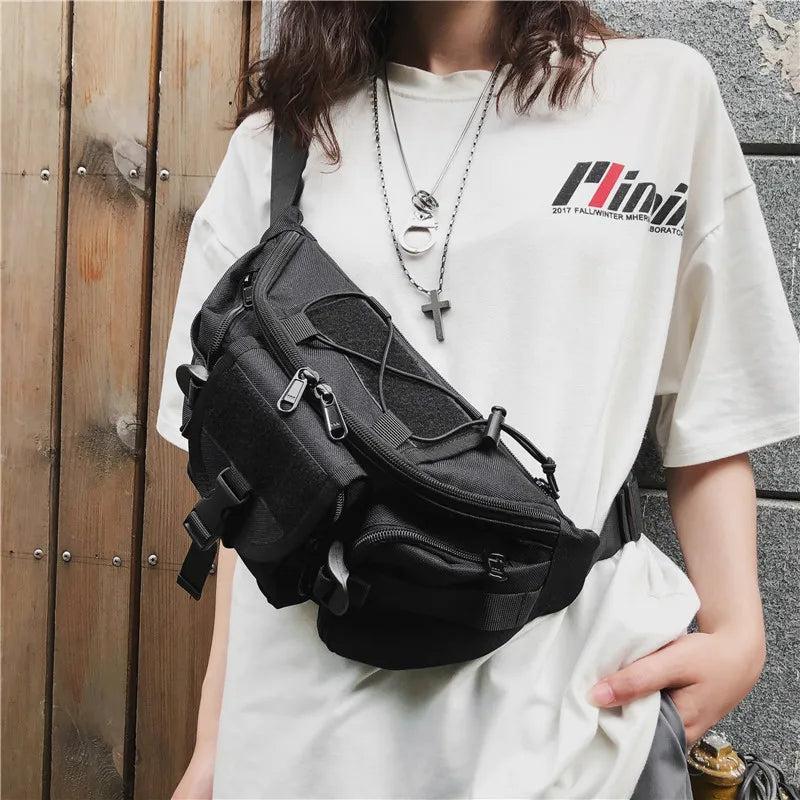 Unisex Chest Bags Canvas Shoulder Bag Crossbody Packs Men Casual Fanny Pack