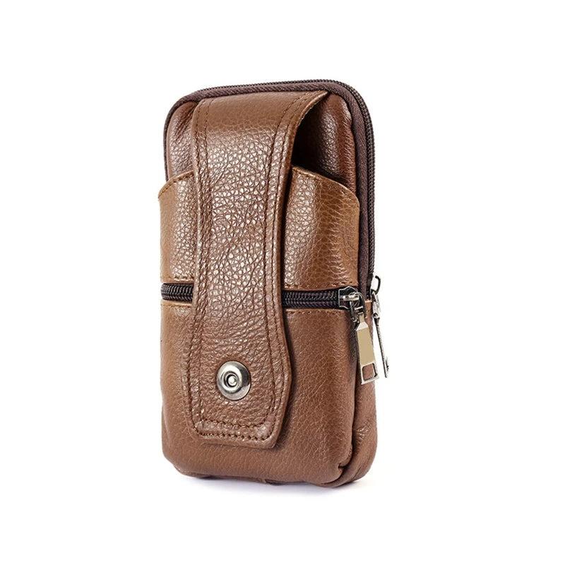 Men's Anti-theft PU Leather Crossbody Bag Phone Pouch Shoulder Pack