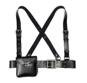 Punk Motorcycle PU Leather Retro Waist Bag Backpacks