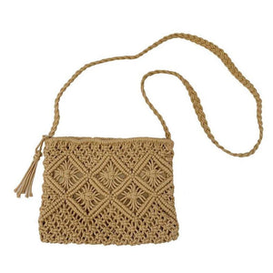 Tassel Hand Held Messenger Bag Hand Woven Diagonal Shoulder Bag
