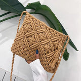 Tassel Hand Held Messenger Bag Hand Woven Diagonal Shoulder Bag