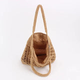 Straw Woven Beach Bag Solid Cotton Thread Hand Woven Bag