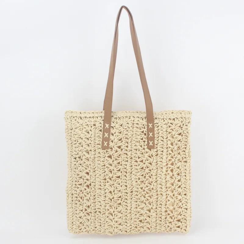 Retro Style Shoulder Bag Hollow Large-Capacity Straw Bag