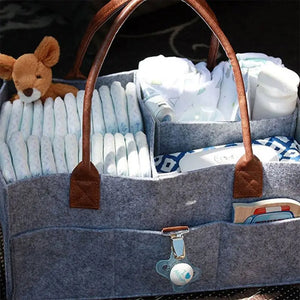Foldable Felt Baby Diaper Organizer Storage Bag for Mom and Kids