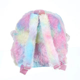 Baby Girl Unicorn Fur Backpack Zipper Schoolbag Kid Toy Doll Plush Bag