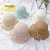 Baby Kid Beach Bucket Cap Straw Sun Hat+Handbag Straw Bag