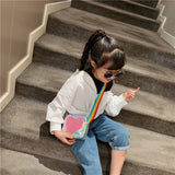 Toddler Shoulder Sequins Rainbow Messenger Handbag Mini Crossbody Bag