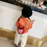 Toddler Shoulder Sequins Rainbow Messenger Handbag Mini Crossbody Bag