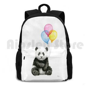 Baby Panda Watercolor Nursery Animal Art Backpack