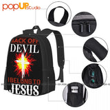 Back Off Devil I Belong To Jesus Large Beach Bag