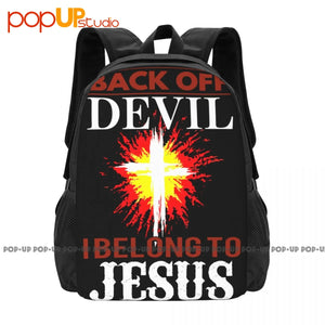 Back Off Devil I Belong To Jesus Large Beach Bag