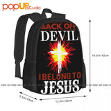 Back Off Devil I Belong To Jesus Large Beach Bag